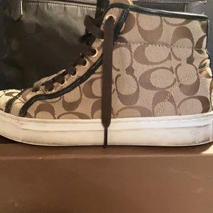 Coach Bundle-Size 7.5 Rebecka hi tops $165) (in it’s original box) and Hobo bag